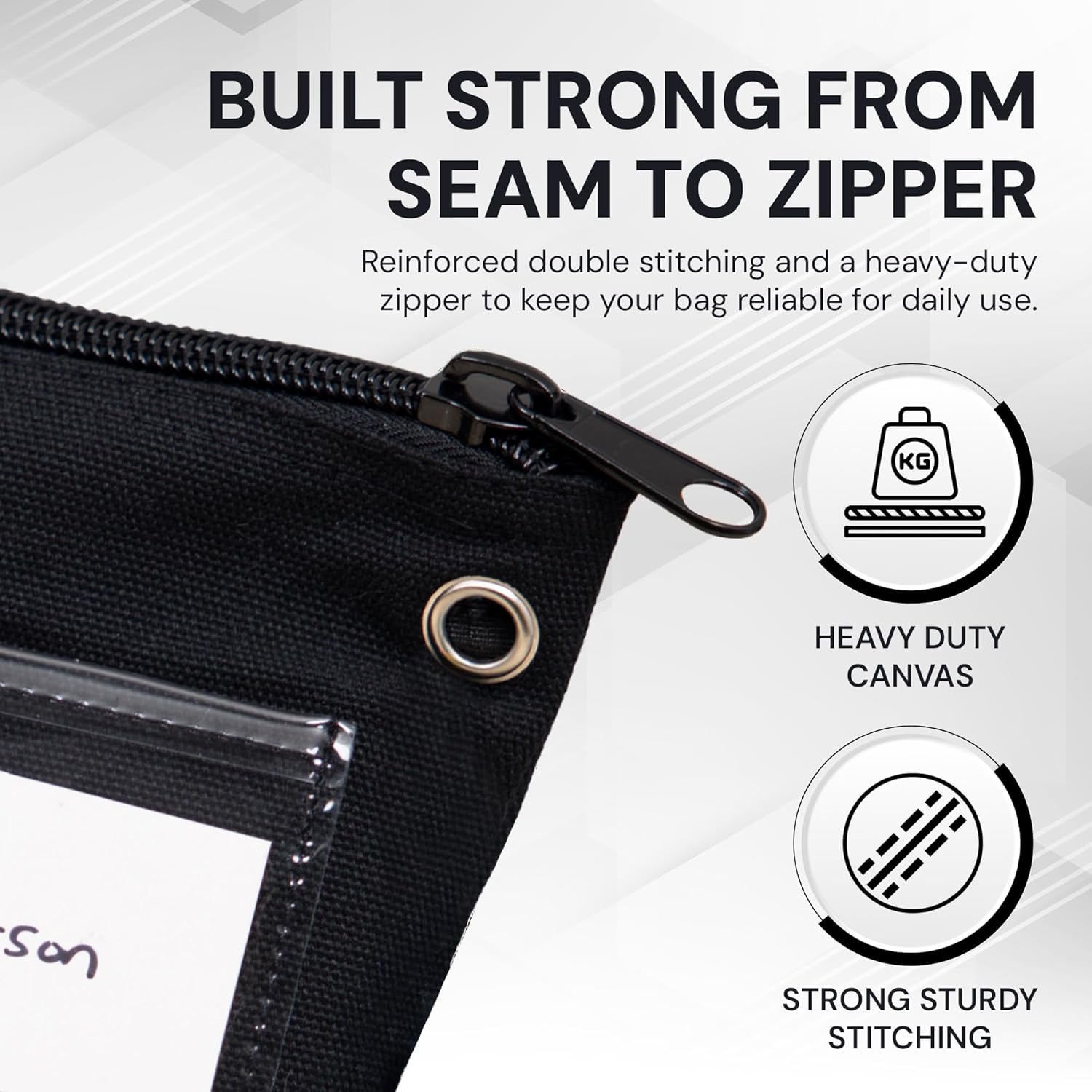 Money Bags With Zipper - Large 18"x14" - Durable Zipper - Canvas Pouch Cash Mail Bag - Bank Notary Deposit Locking Document Office Transit Sack (10 Bags)