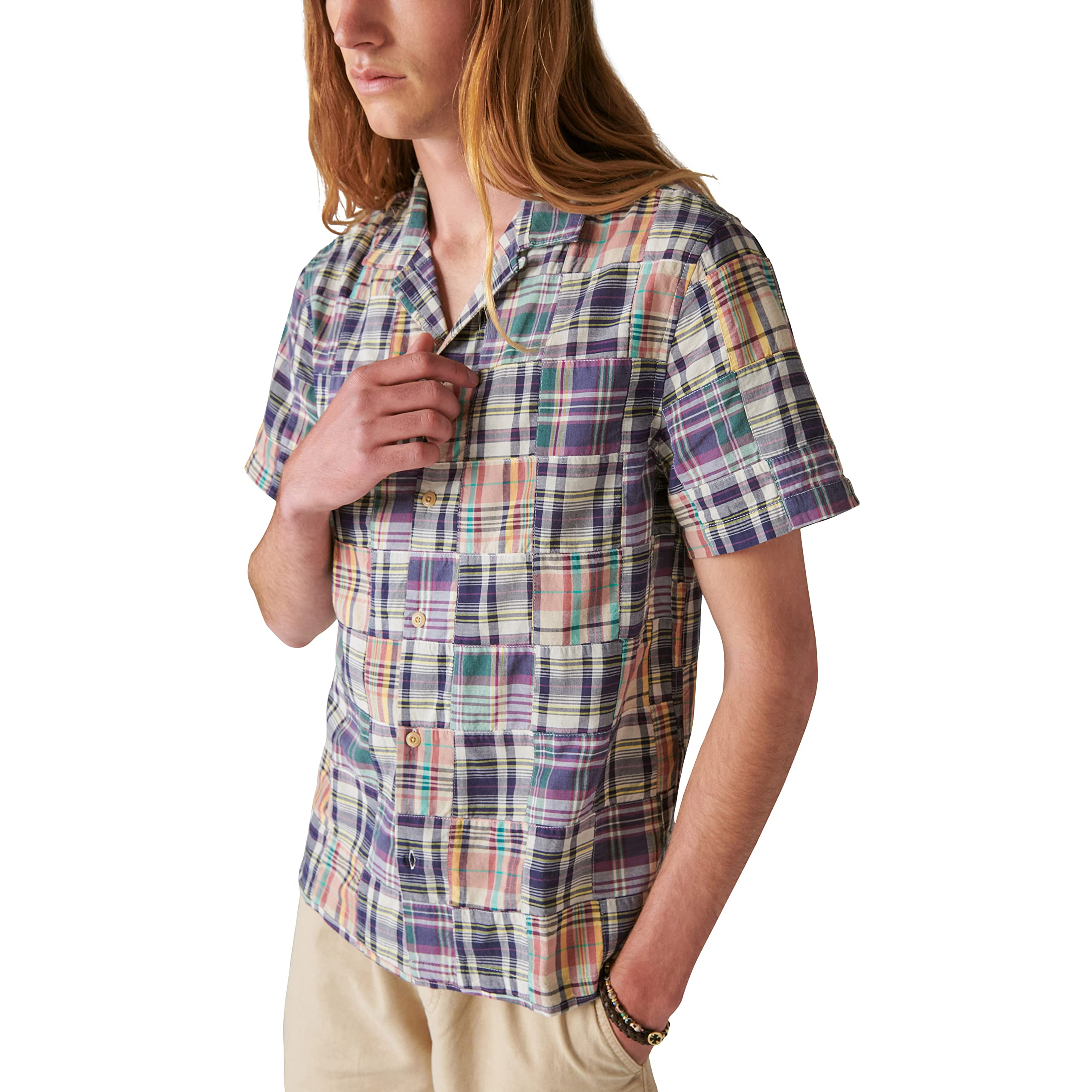 Lucky Brand Men's Patchwork Short Sleeve Shirt