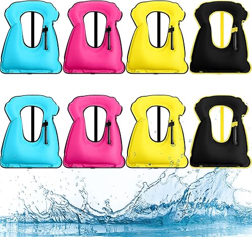 Jerify Chaleco inflable de esnórquel para adultos, chaleco de seguridad de ajuste para natación, chaquetas portátiles para kayak, chalecos para