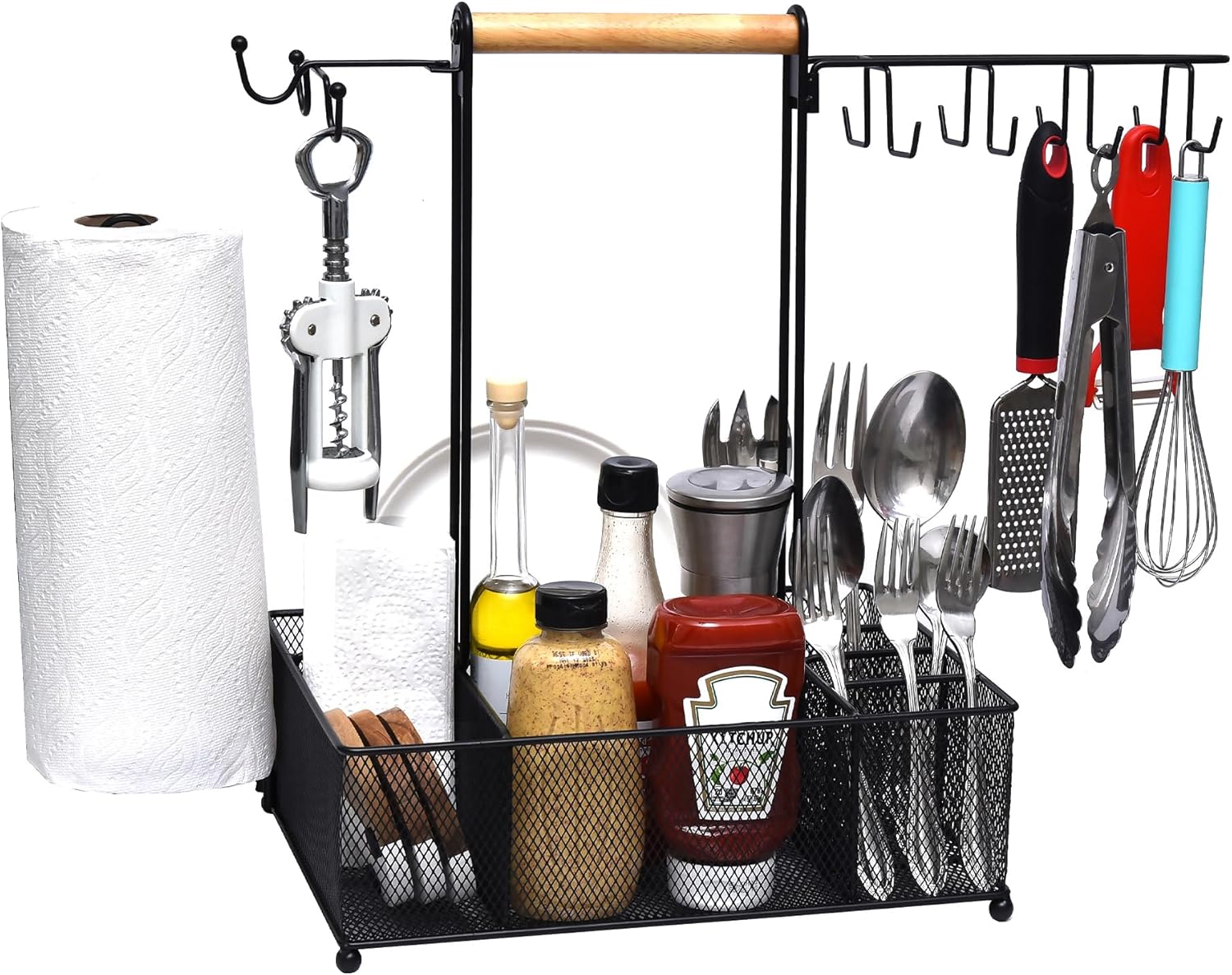 Grill Caddy with Paper Towel Holder – Versatile BBQ Caddy for Outdoor Grill, Camping and Kitchen Oragnizer Grill Caddy with Paper Towel Holder – Versatile BBQ Caddy for Outdoor Grill, Camping and Kitchen Oragnizer