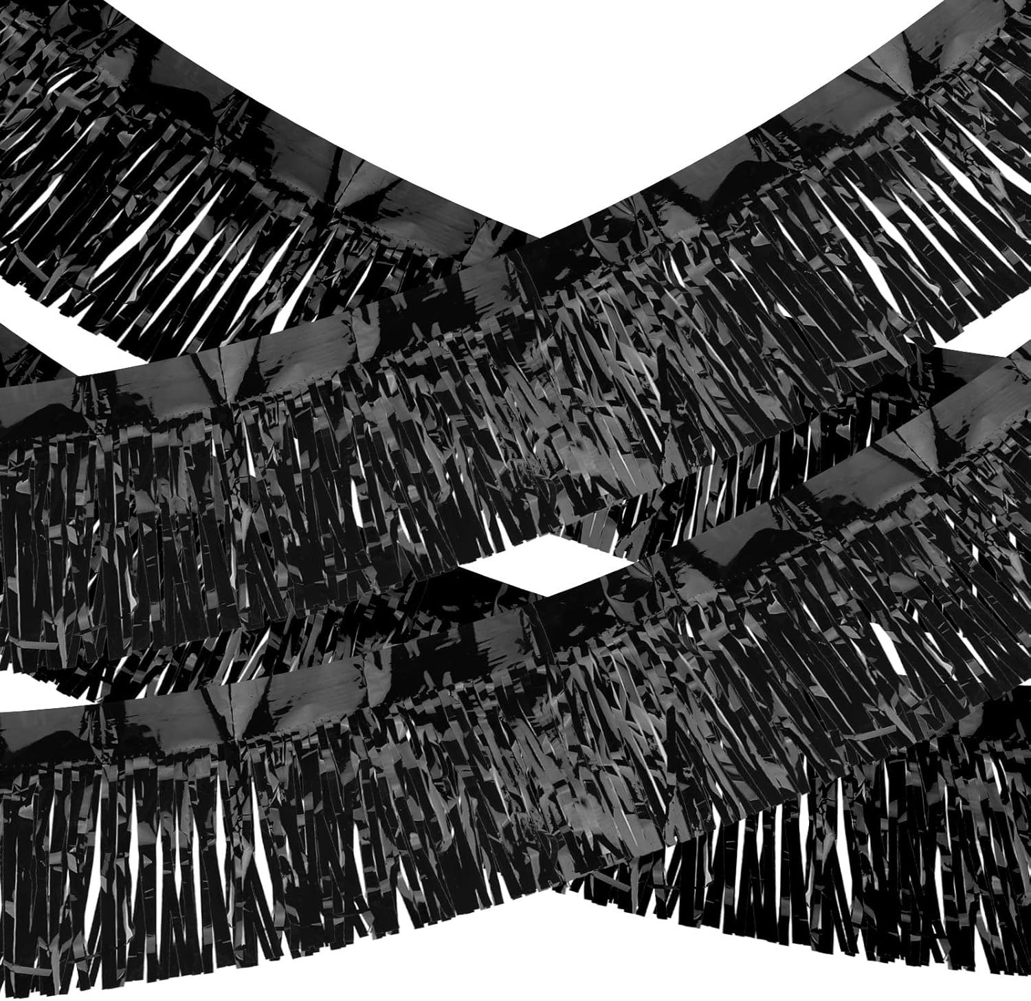 Hoteam 12 Pack 10 Feet Foil Fringe Garland Metallic Tinsel Fringe Banner Parade