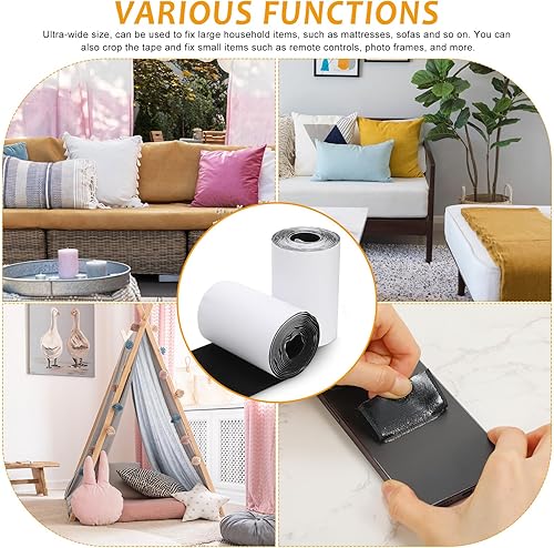 Miniatura 9 de Cinta de gancho y bucle, cinta de velcro de doble cara con tira adhesiva de cierre trasero, rollo de gancho de doble cara, parche de nailon adhesivo