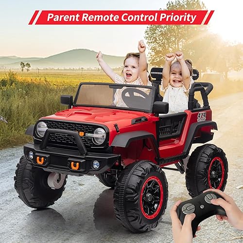 Miniatura 7 de Camión de paseo para niños de 24 V con control remoto, 4 motores + batería de 7 Ah de 19.7 pulgadas, ancho del asiento, juguete eléctrico de 2