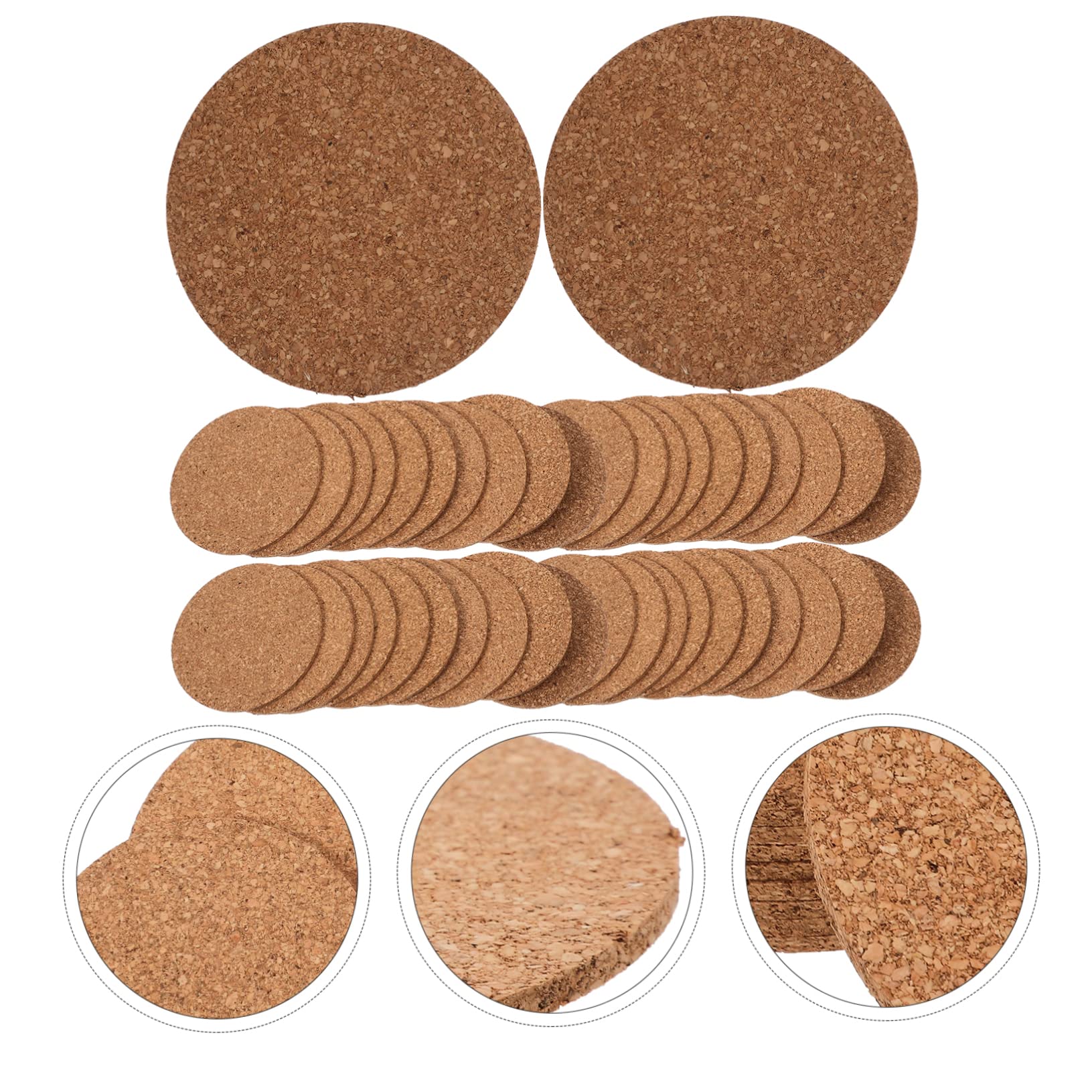 sous-Verres Surface Lisse Ronds en Liège, Antidérapants Lot de 100 et Maison et Bureau