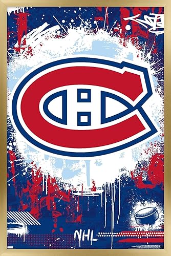 Vista 17 de Trends International NHL Montreal Canadiens - Póster de pared Maximalist Logo 23, 22.4 pulgadas de largo x 14.7 pulgadas, versión enmarcada