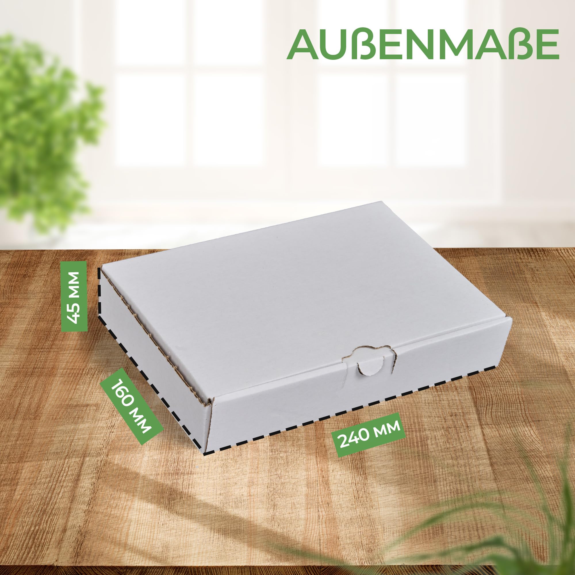 smiley pack Maxibriefkarton DIN A5 240 x 160 x 45 mm – weißer stabiler Versandkarton mit Steckverschluss, passend für DHL Maxibrief, Warensendung & Büchersendung (100 Stück)