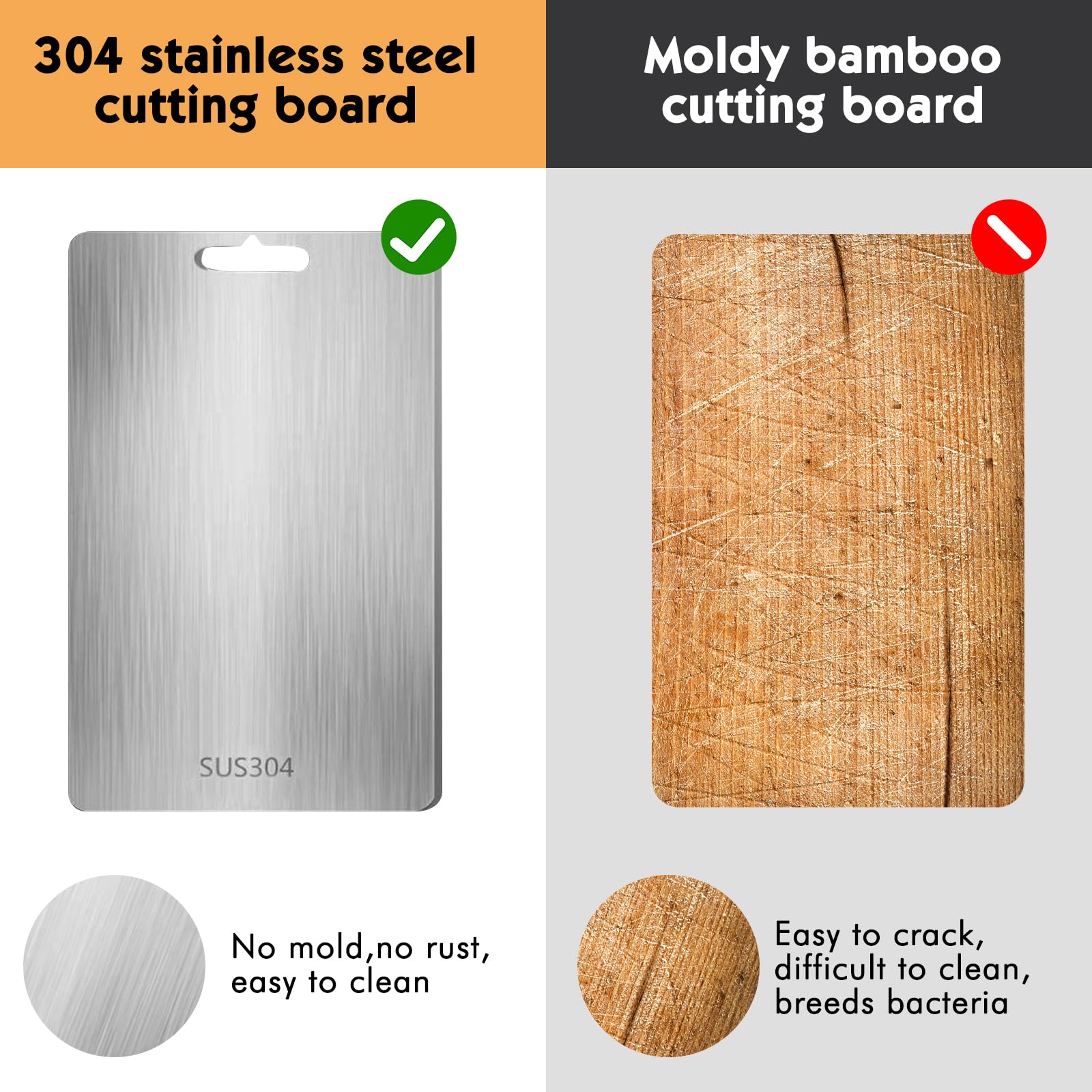 2 Taglieri In Acciaio Inox 304 - Doppia Faccia Per Carne, Verdura E Frutta - Foto 9