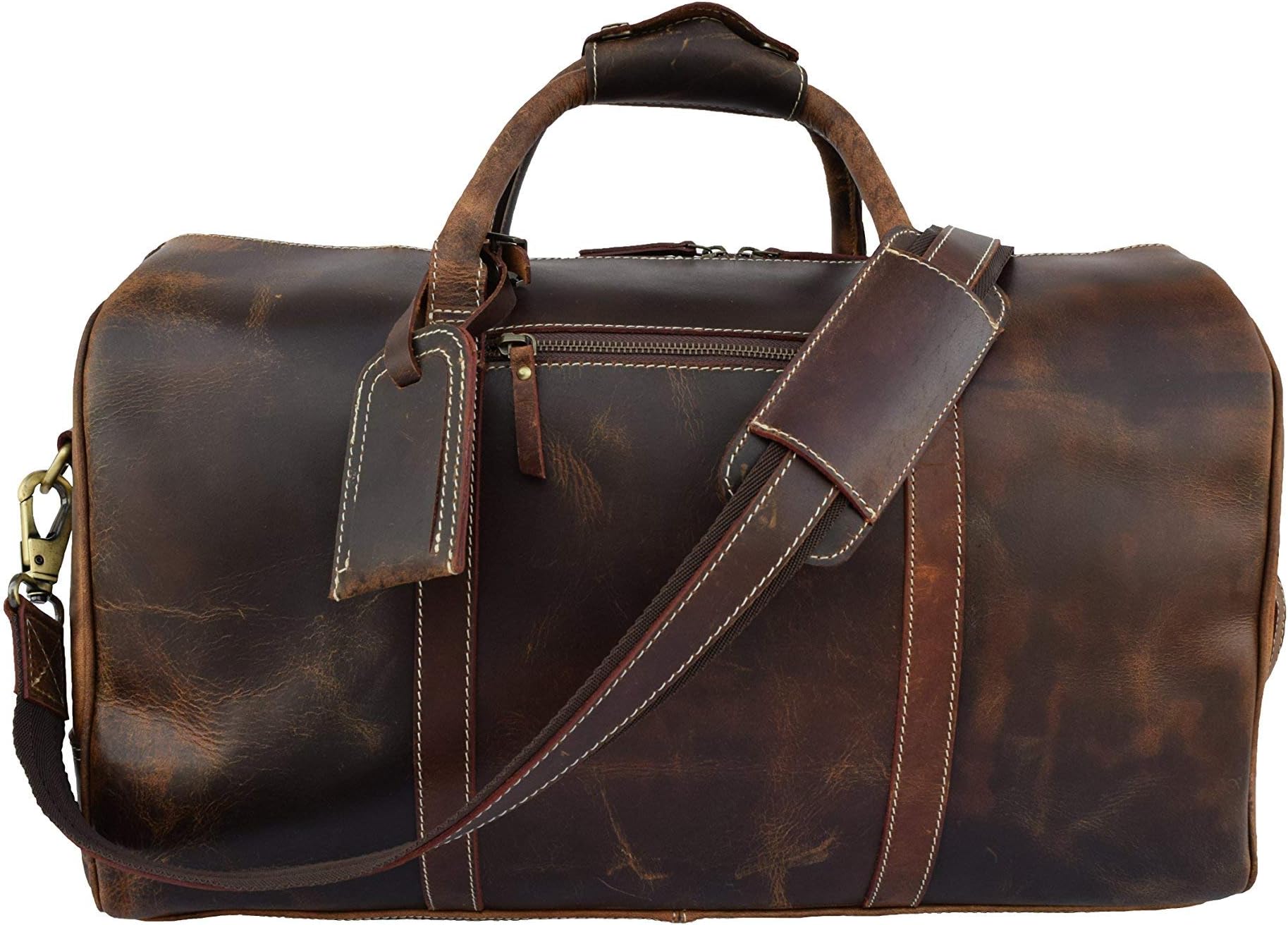 Leather Travel Duffel Bags for Men Duffel Weekender Bag Carry on Overnight Bag Sports Duffel bag For men and Women 20 Inch (Chocolate Brown)