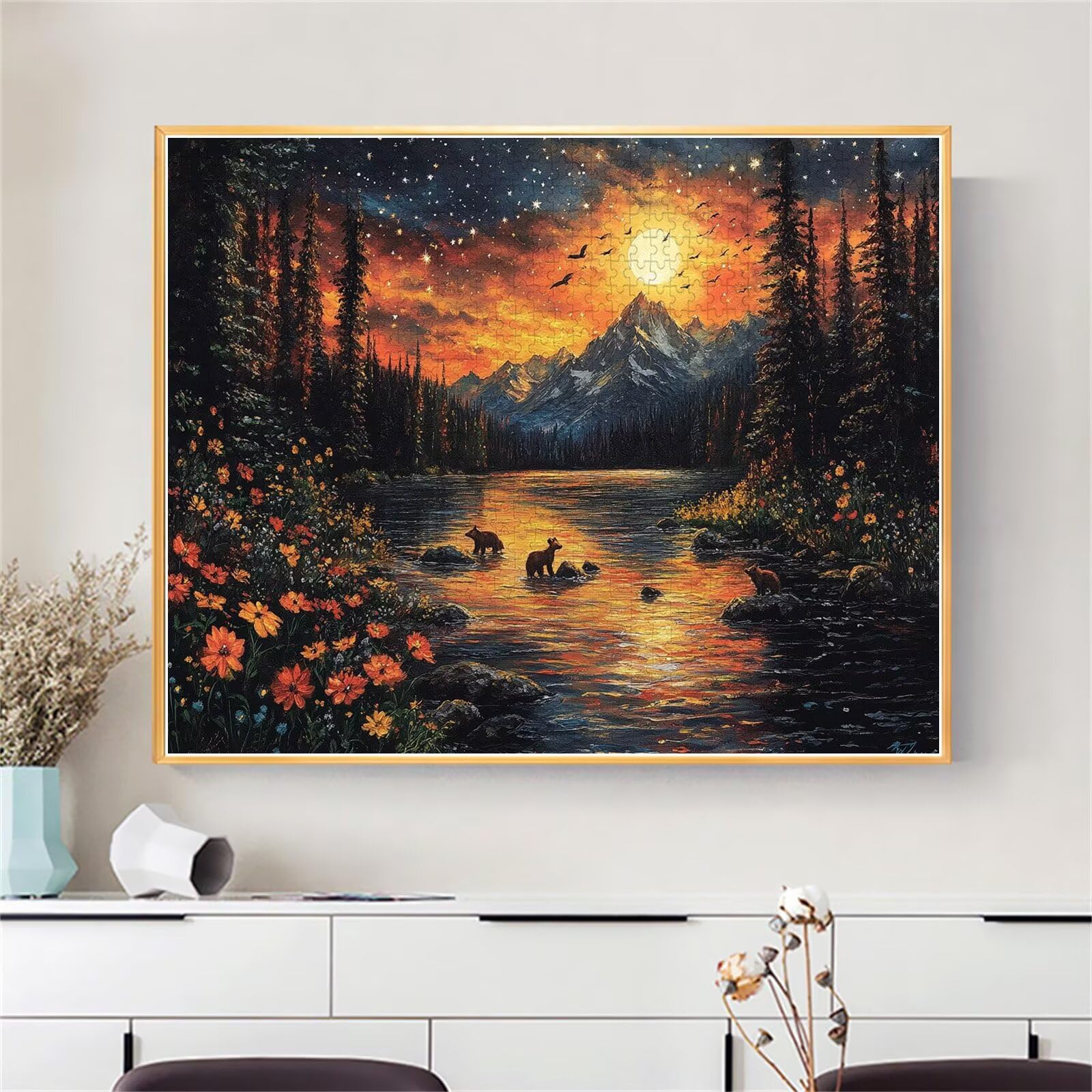 Mond Puzzle für Erwachsene Kinder Anspruchsvoll 5000 Teile Impossible Klassische Puzzles Schwer Sternenhimmel ab 8 9 10 Jahre für Mädchen Jungen Jigsaw Kunst Educa, für Geschenke 105x156cm t-995