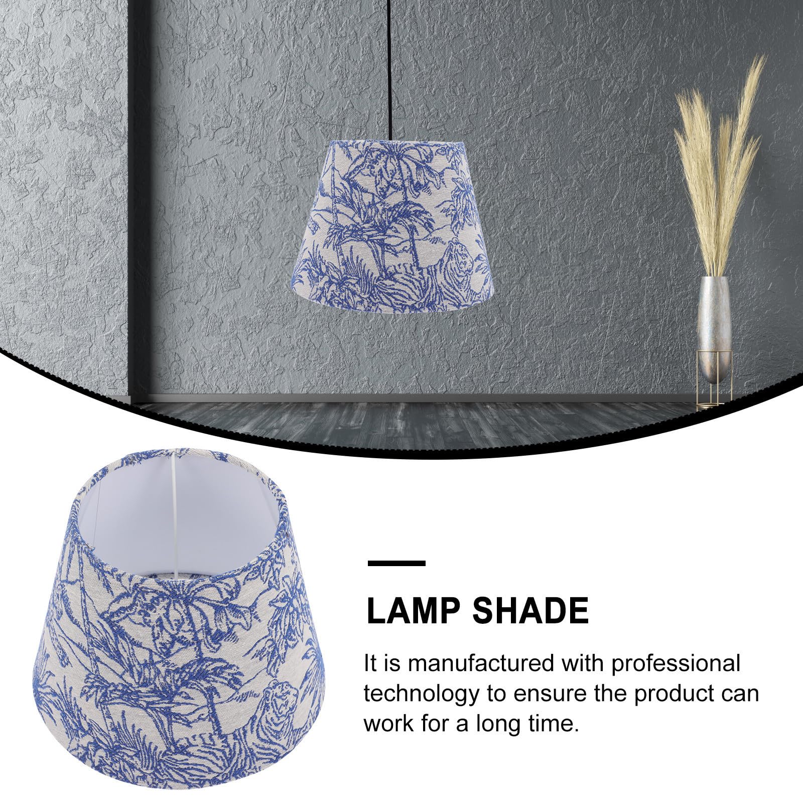 Paralume per Lampada da Terra Blu Motivo Tropicale, Struttura in Metallo Professionale, Design Semplice ed Elegante per Decorare la Casa