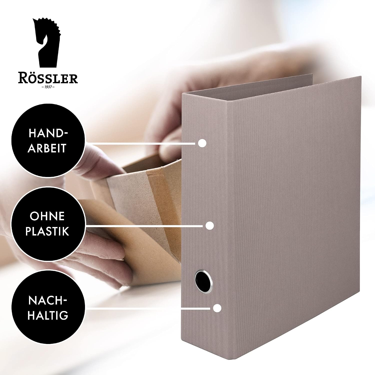 Rossler SOHO A4 85 mm Spine Lever Arch File - Taupe