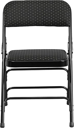 Miniatura 29 de Flash Furniture serie Hércules silla plegable en dos, triple refuerzo curvo, color borgoña gris - 4 unidades, Tela Patrón negro.,Estampado Borgoña