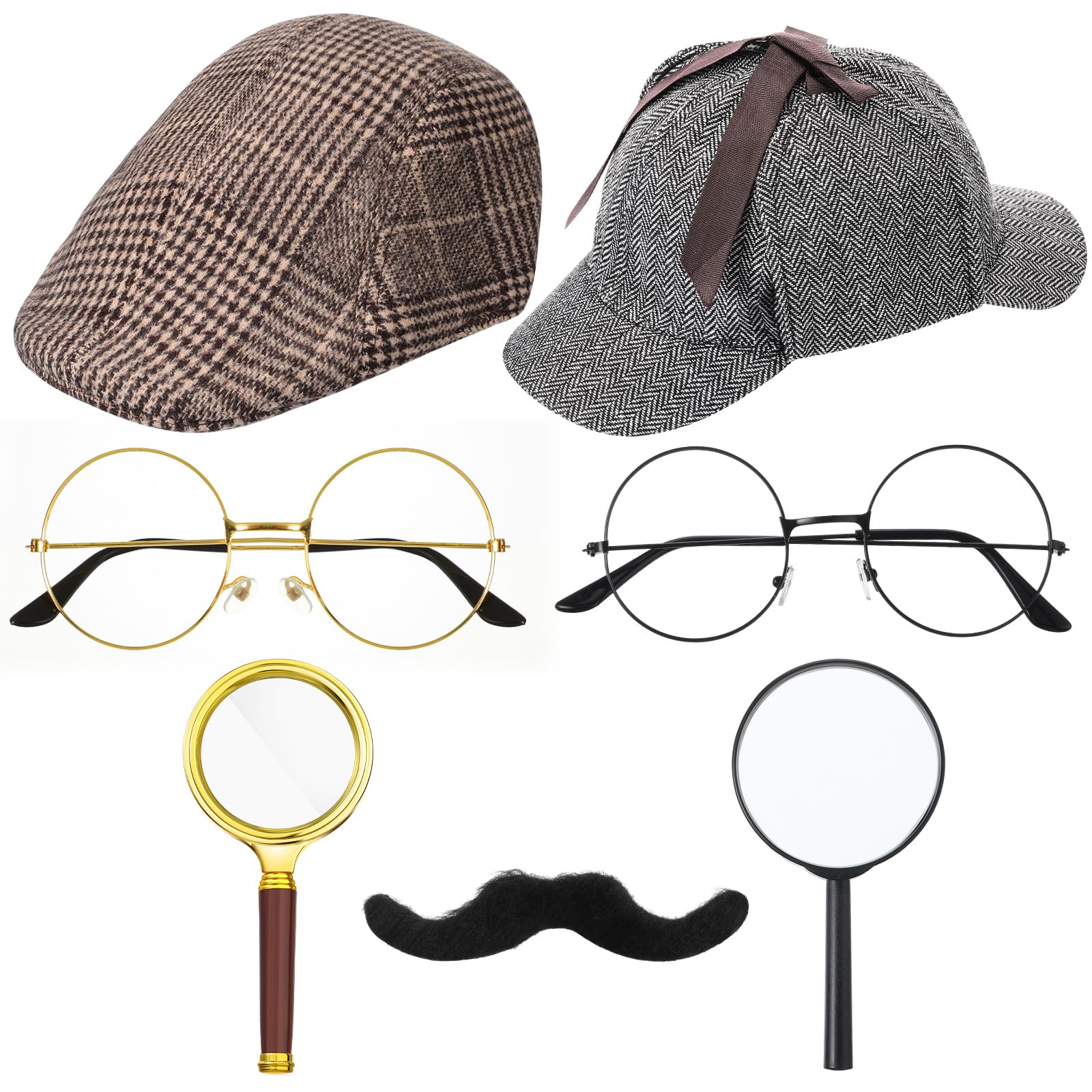 Jeyiour 8 Pcs Detective Costume Accessories for Adults