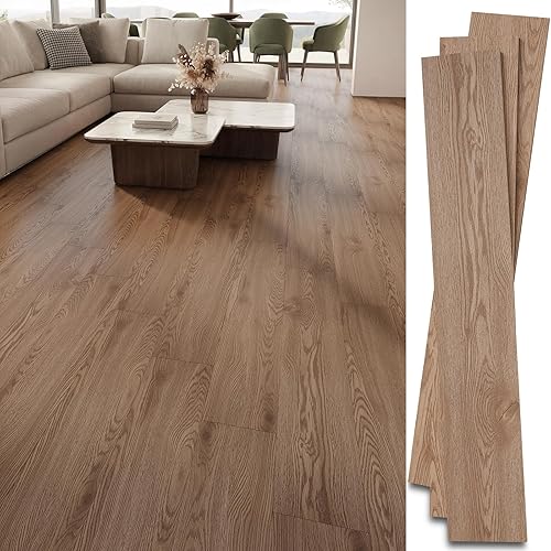 INMOZATA Peel and Stick Floor Tile, Vinyl Flooring 36-Pack 54 Sq.Ft Wood Look Waterproof Plank Flooring for Bathroom, Living Room, Bedroom, Kitchen, RV (Honey Oak)