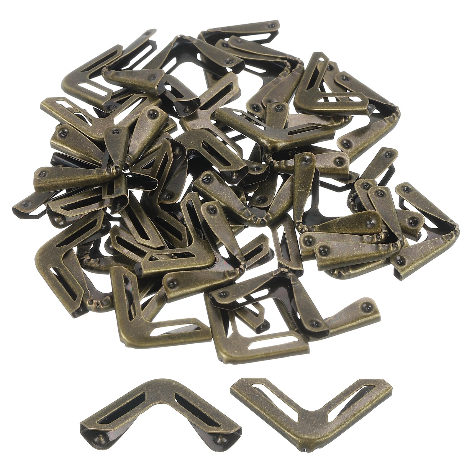 uxcell 60 Pcs 15mm Metal Book Edge Protectors, Corner Guard for Journals, Scrapbooks, Albums, Notebooks, Bronze