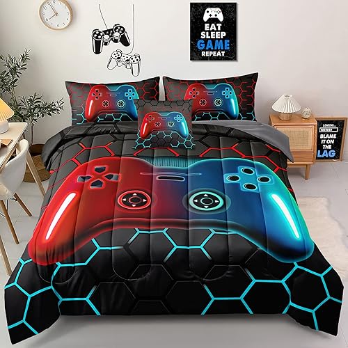 Z.Jian HOME Juego de ropa de cama de 6 piezas tamaño Queen para niños, niñas, adolescentes, ropa de cama de 6 piezas en una bolsa, ropa de cama de