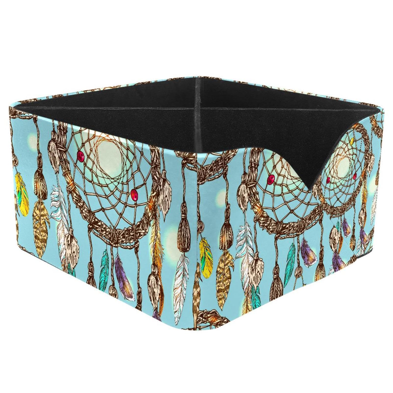 KengjuTesu Dreamcatcher Desktop Organizer Pen Holder, Rectangular Pencil Cup for Office, Study and Makeup Stations