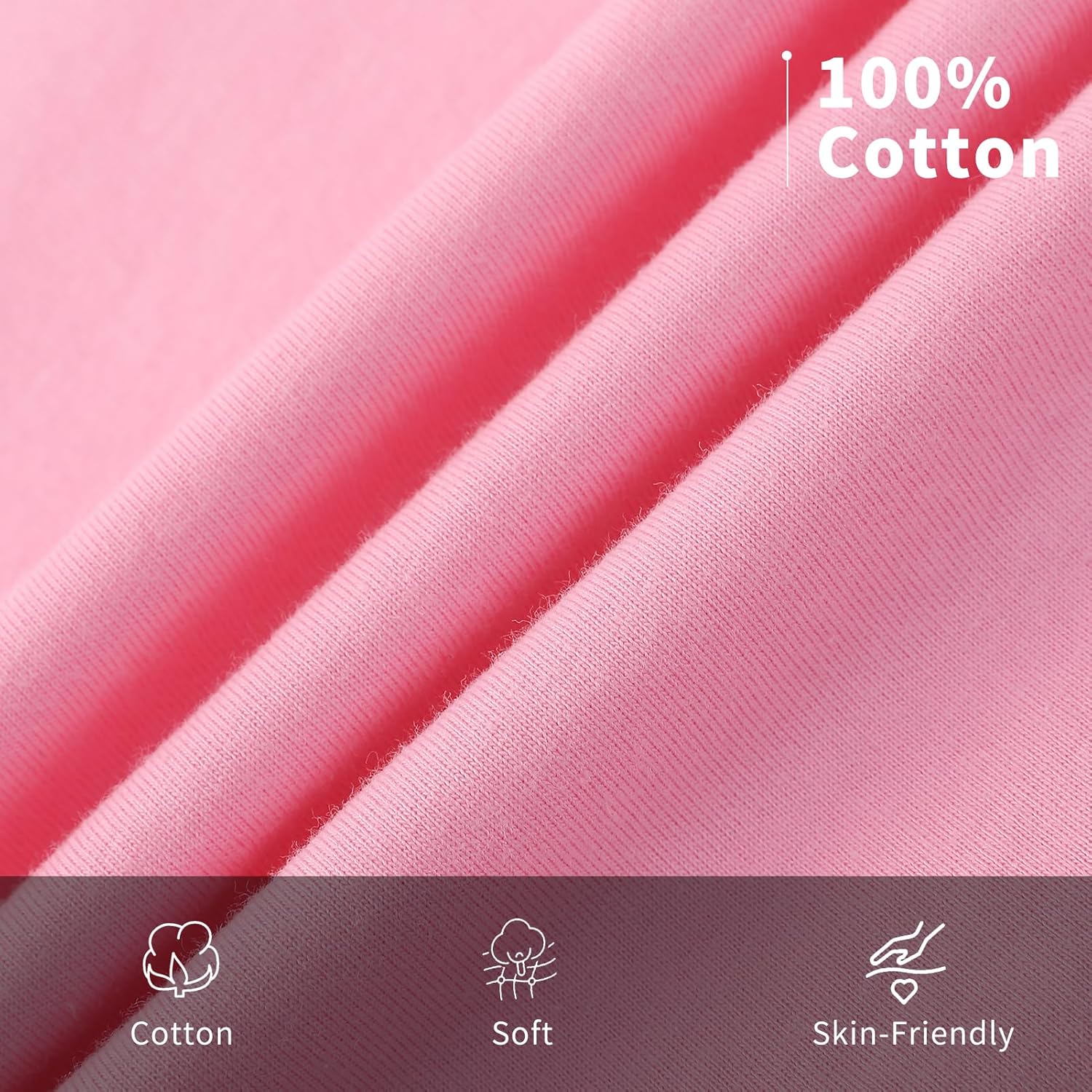 5 Pack Cotton Long Sleeve Tee Shirts for Boys and Girls Crewneck Basic T-Shirts Kids Tops for Toddlers Youth(Age 2-14) - Image 3