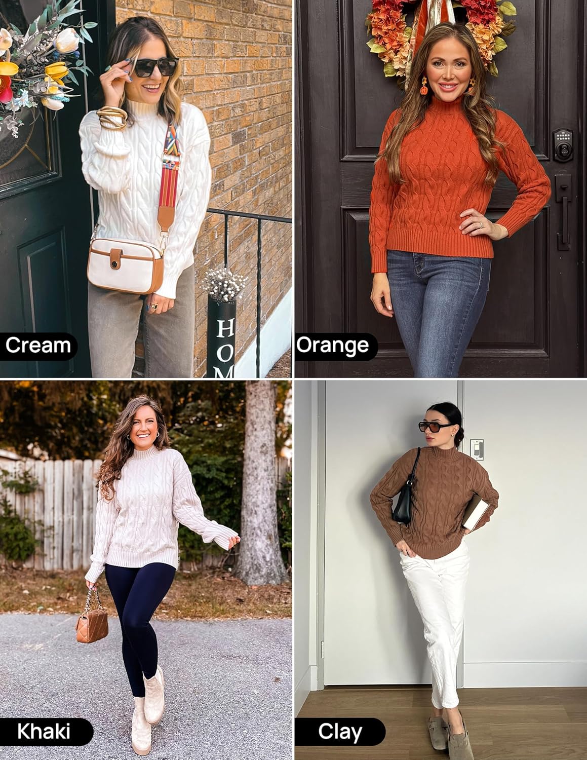 ZESICA Women's Sweaters 2026 Spring Long Sleeve Mock Neck Solid Color Casual Loose Chunky Pullover Sweater - Image 5