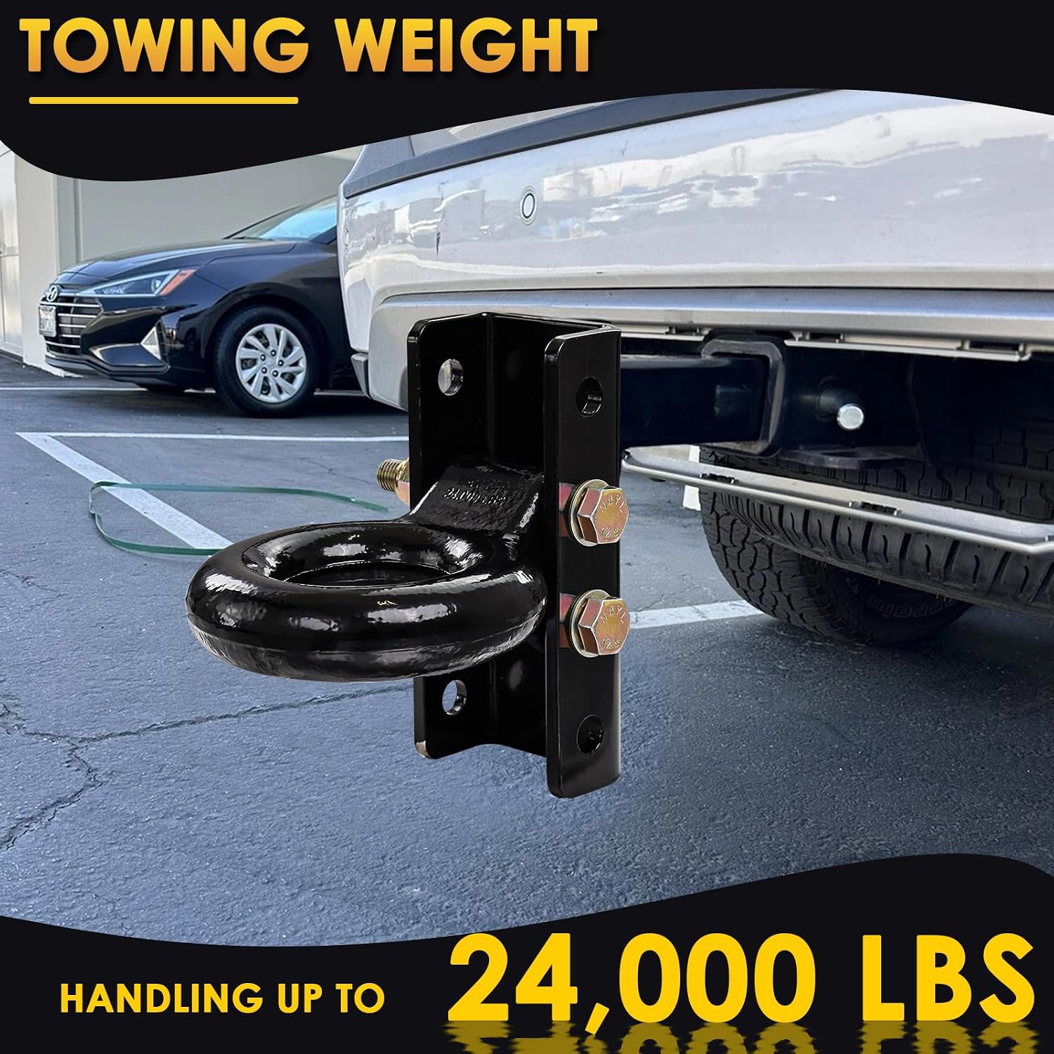 Pintle Hitch Lunette Ring,3 Inch ID Forged Steel Tow Eye,24000 lbs Capacity