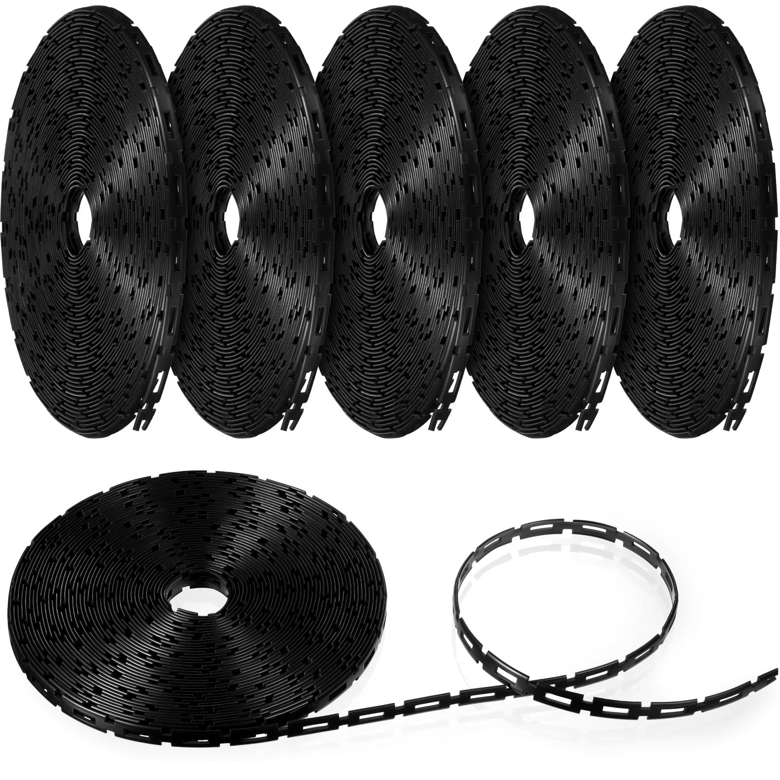 Wesiti 300 ft Plastic Chain Lock Tree Tie 1/2 Inch Wide Adjustable Tree Support Straps Plant String Swing Strap Flexible Reusable Ties for Staking for Garden Accessories — image 1
