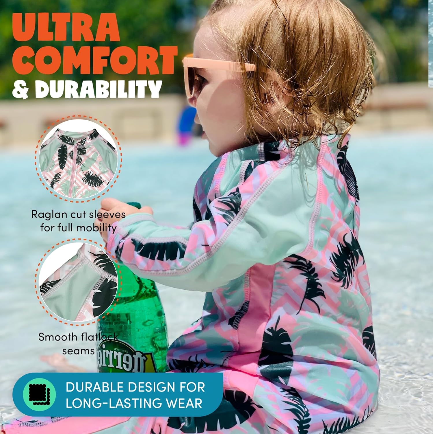 SwimZip Girls' Long-Sleeve UPF 50+ Swimsuit for Baby, Toddler, & Little Girls - Image 7