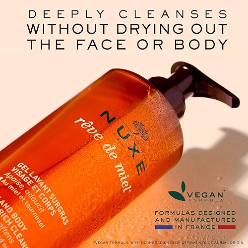 Miniatura 3 de NUXE Rêve de Miel Gel de ducha ultra rico con miel y glicerina, gel de ducha para piel seca y sensible, 13.5 onzas líquidas