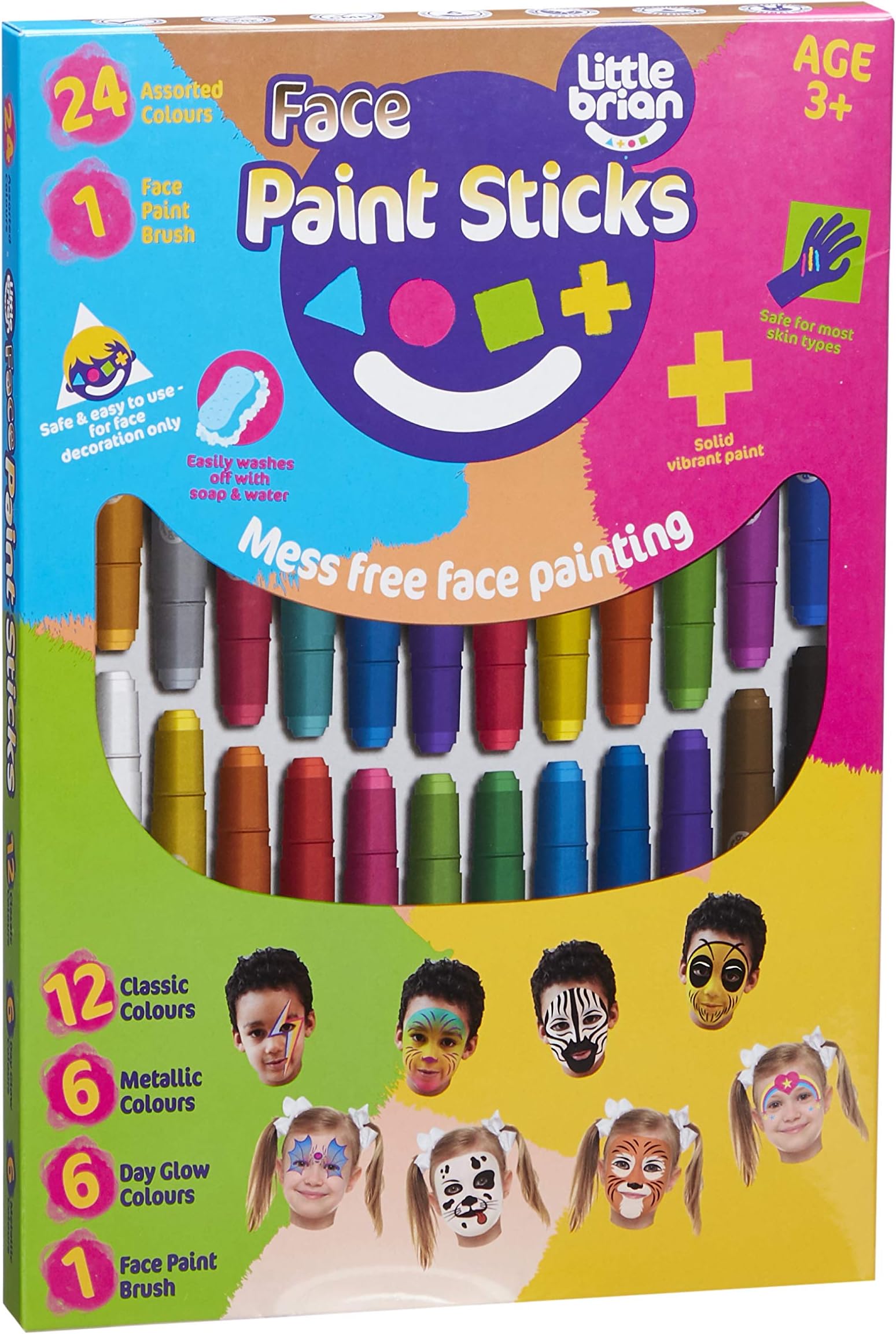 Little BrianFace Paint Sticks 24 Assorted