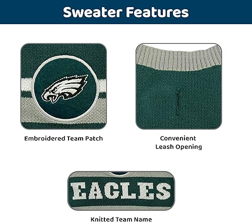 Miniatura 6 de Pets First NFL Philadelphia Eagles - Suéter tejido para perro, talla L. Suéter tejido para mascotas con el logotipo del equipo de la NFL, el mejor