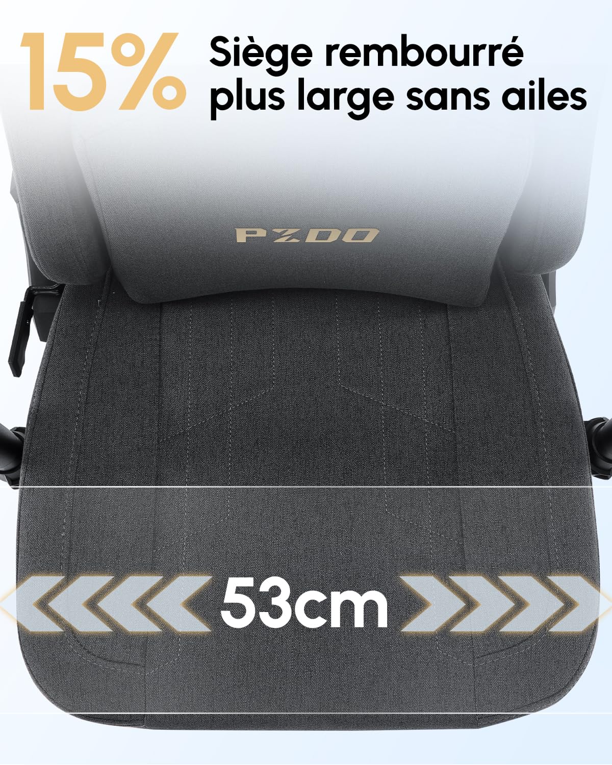 Chaise Gaming Ergonomique, Fauteuil Gaming Adulte avec Support Lombaire, Chaise Gamer Repose-Pieds et Chaise de Bureau Pivotante à Tissu, et Hauteur Réglable, Adolescent, 150kg (Gris Foncé)