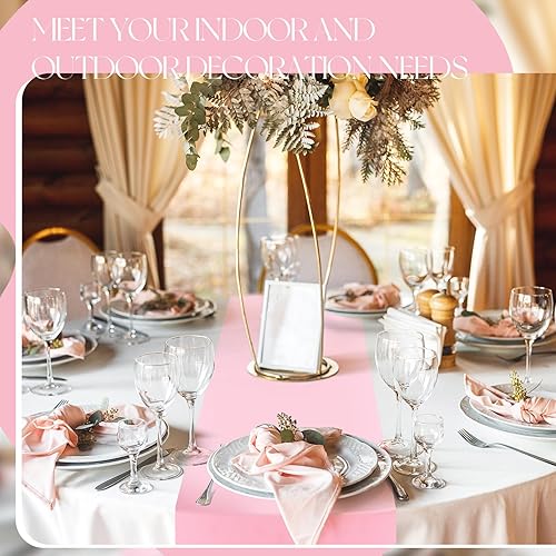 Miniatura 6 de Fulmoon Rollo de camino de mesa de plástico con cortador fácil de deslizar, caminos de mesa desechables para bodas, fiestas, eventos interiores y