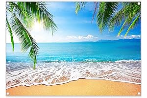 ZTHMOE 7x5ft Fabric Summer Hawaii Beach Photography Backdrop