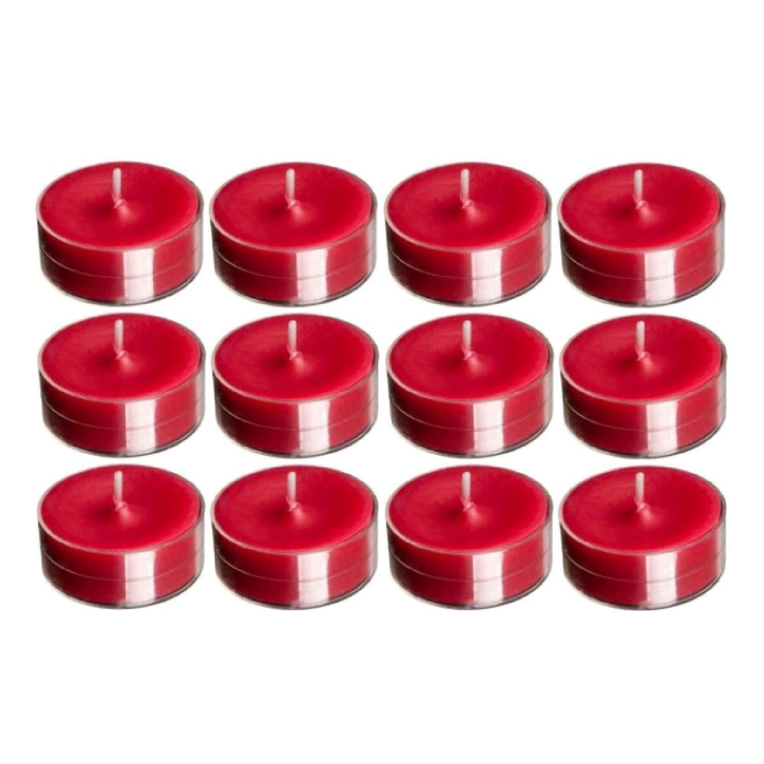 MADHULICA CANDLES 14081 Scented SMOKELESS RED Tea Light Candles Pack of