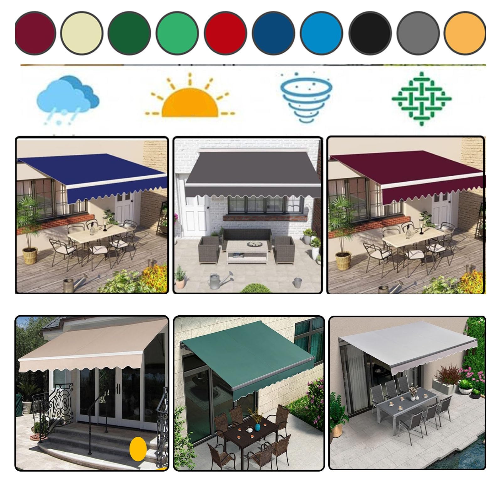 Auvent Rétractable Crème 100x150 M Tissu Et Acier VidaXL | Leroy Merlin