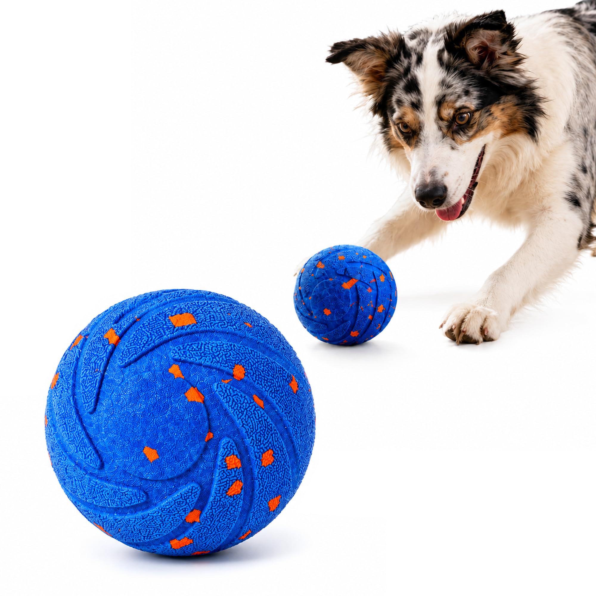 PAWSWARE Smart Interactive Dog Ball Toy, Automatic Moving, Bouncing & Rotating Ball for Medium & Large Dogs, Waterproof E-TPU Fetch Toy for Enrichment, Mental Stimulation & Daily Exercise, Blue