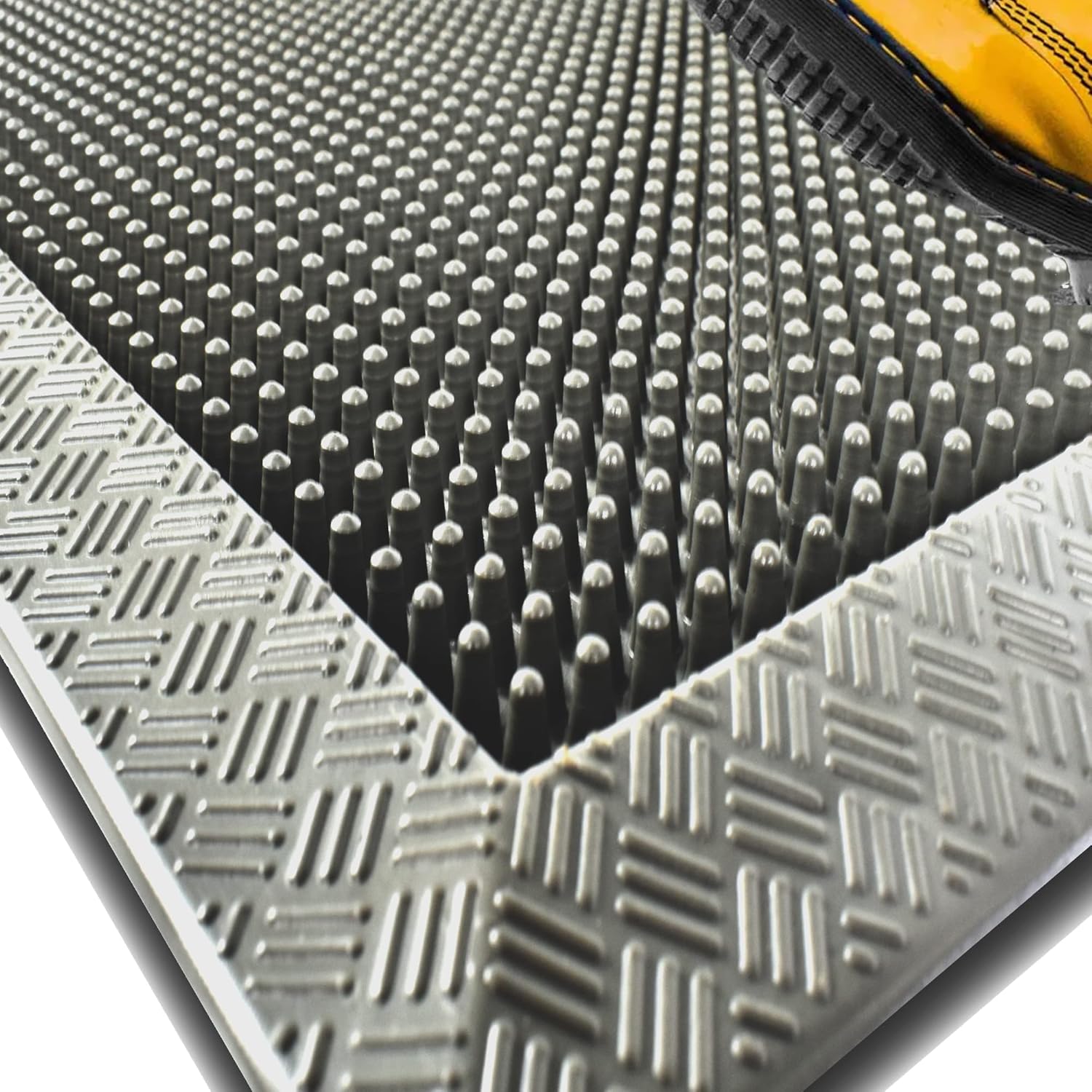 Doormat Sturdy Rubber Doormat(28"x17") for Outdoor Indoor Entryway, Scrapes Shoes Clean, Fingertip Design, Shoe Scraper Mat Heavy Non-Slip Backing, Ideal Outdoor Mat for Entrance(Dark Gray)