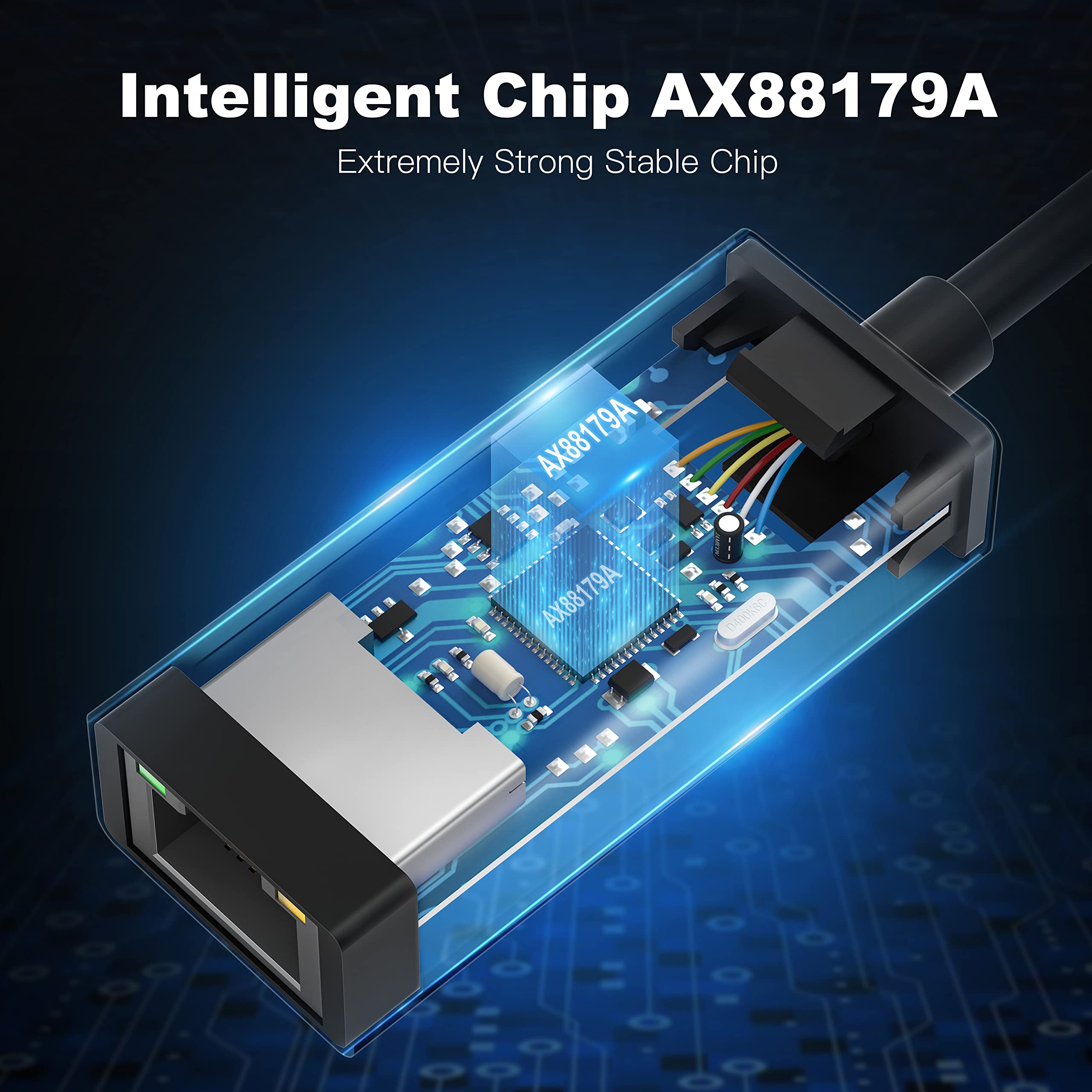 BYEASY Adapter USB do Ethernet, adapter USB C do Ethernet RJ45, karta sieciowa Gigabit LAN obsługująca 10/100/1000 Mb/s dla MacBooka Pro/Air, iPada Pro, iMaca, XPS, Surface Pro, notebooka