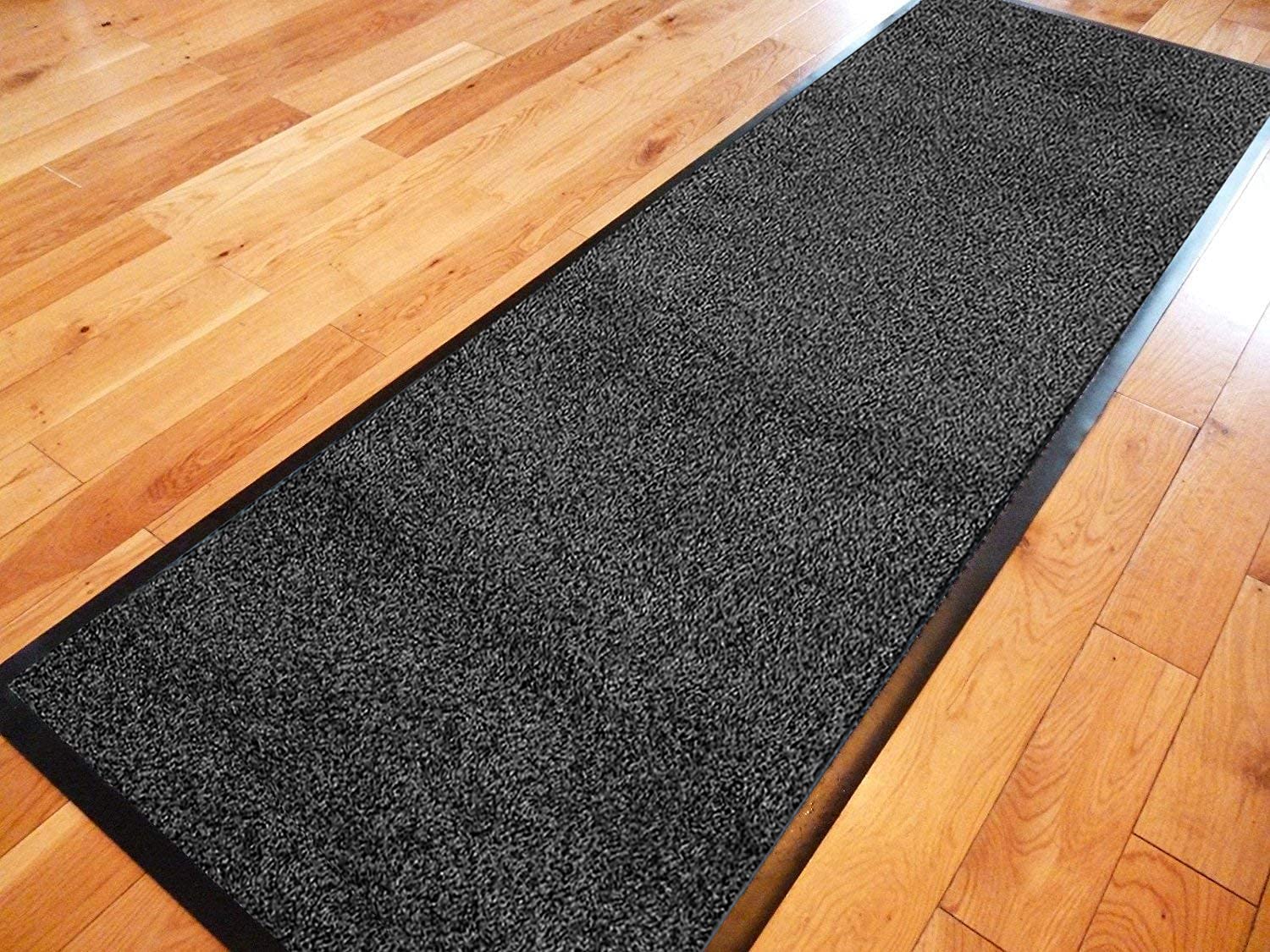 TrendMakers Doormat Dirt Stopper Carpet Runner Door Mats Dirt Trapper | 60cm x 90cm ANTHRACITE | With PVC Rubber Back For Home Office Kitchen Mats | COTTON PILE