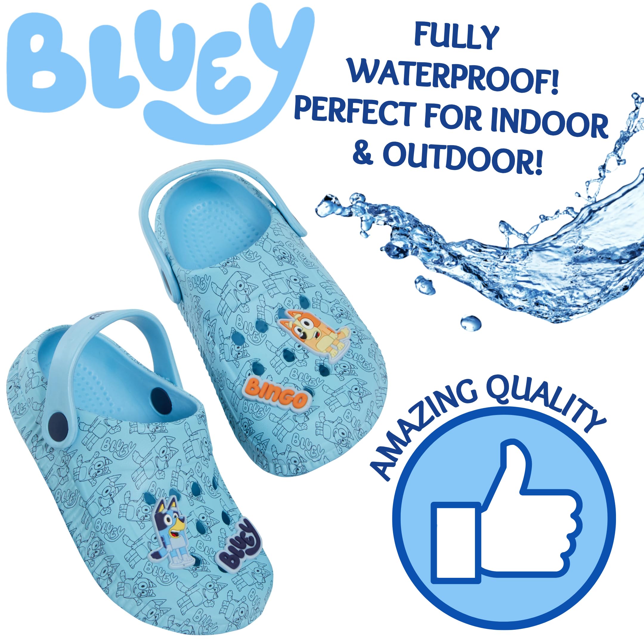 BlueY Zoccoli Bambini con Charm per Ragazzi e Ragazze Sandali Sliders con Cinturino alla Caviglia Scarpe da Spiaggia per Le Vacanze