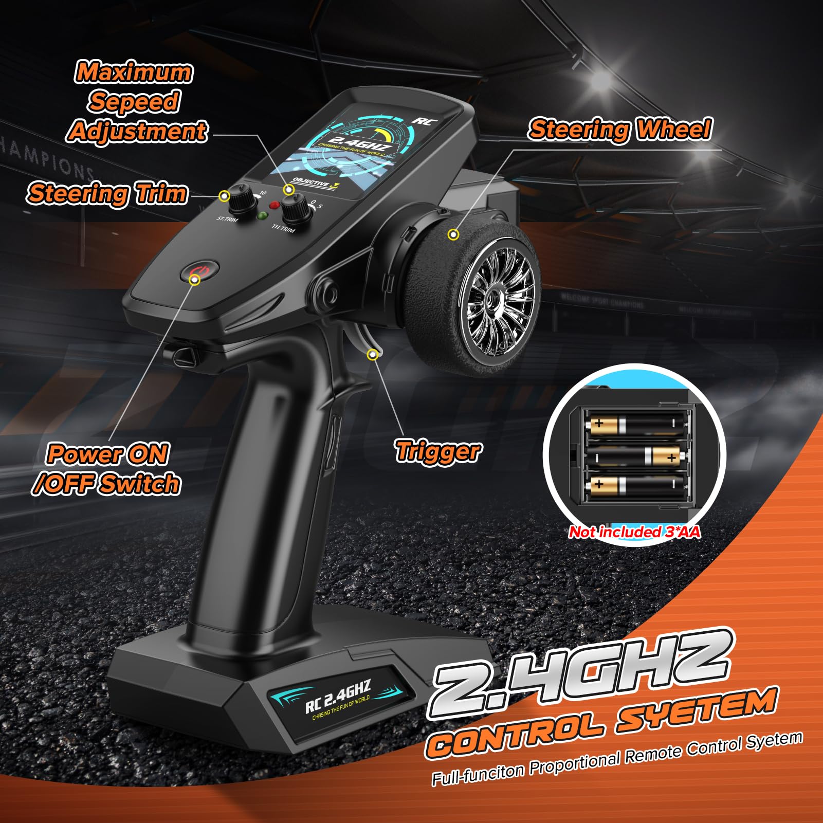 HappyGoLucky 1:18 Coche Teledirigido 36KM/H, 4WD Coche RC Monster Truck Teledirigido, Coche Radiocontrol Juguete para Niños Adultos - Regalo Navidad para Niños Adultos