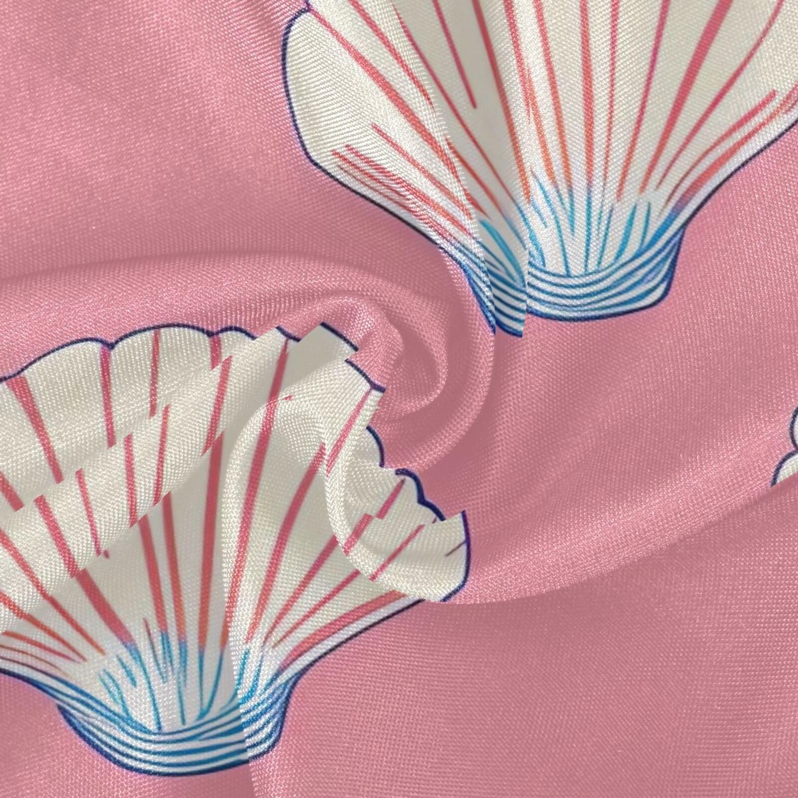 Wajiw 60 Inch Indoor Outdoor Round Tablecloth with Umbrella Hole and Zipper Waterproof Patio Table Cover for Camping Dining Room Party Outdoor Picnic,Seashells