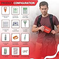 Vista 3 de Kit de bomba de senderismo portátil First Response - Kit de herramientas de seguridad para veneno de RCP - Kit de mordida de serpiente, kit