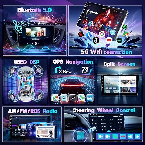 Miniatura 5 de Radio estéreo de coche para Dodge Ram 1500 2500 3500 2013-2018, 5G WiFi 8 Core IPS pantalla táctil para Dodge Ram Radio con Carplay inalámbrico