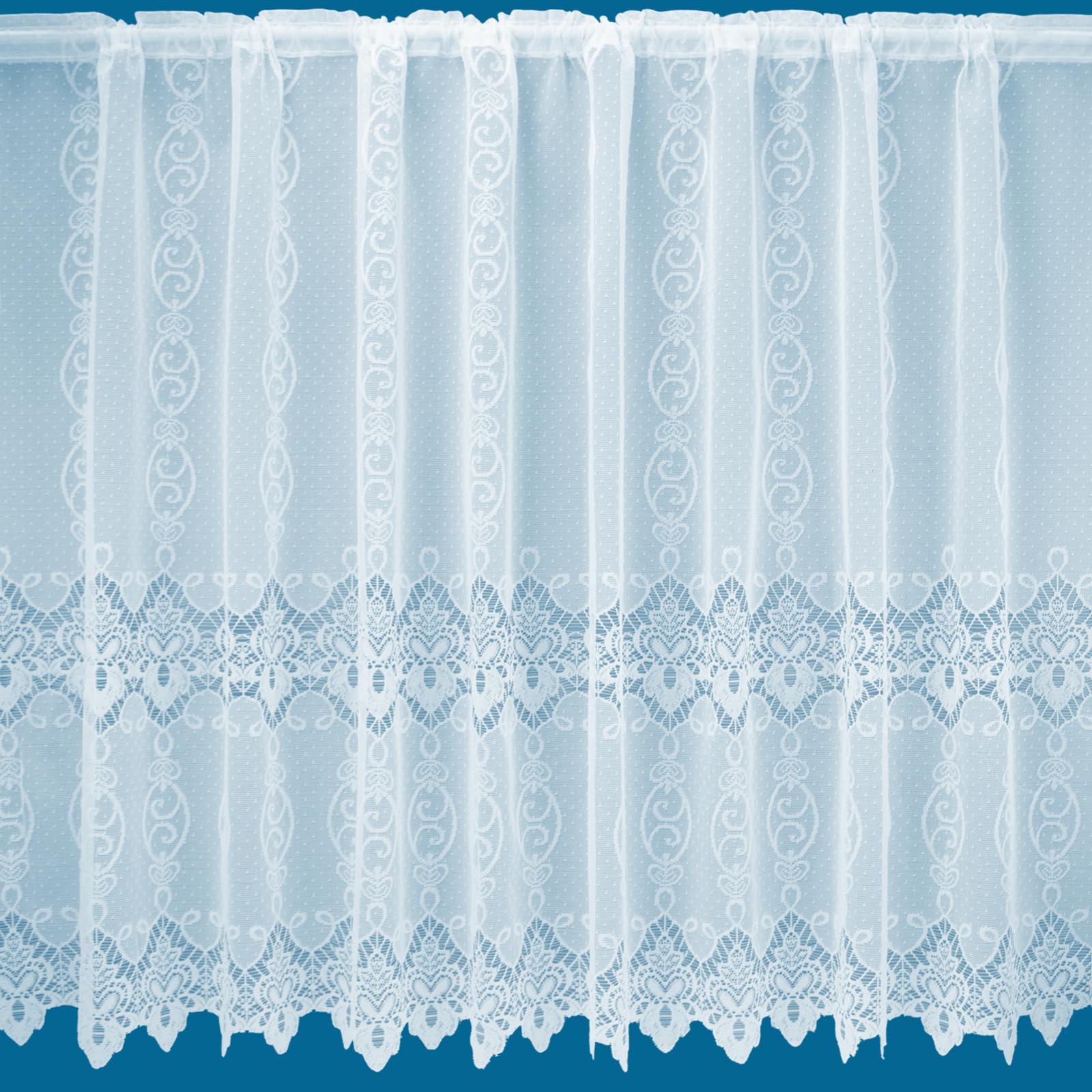 Netcurtainsuk White Amelia Heavy All Over Pattern Net Curtains In - Sold By The Metre (Drop: 107Cm (42"))