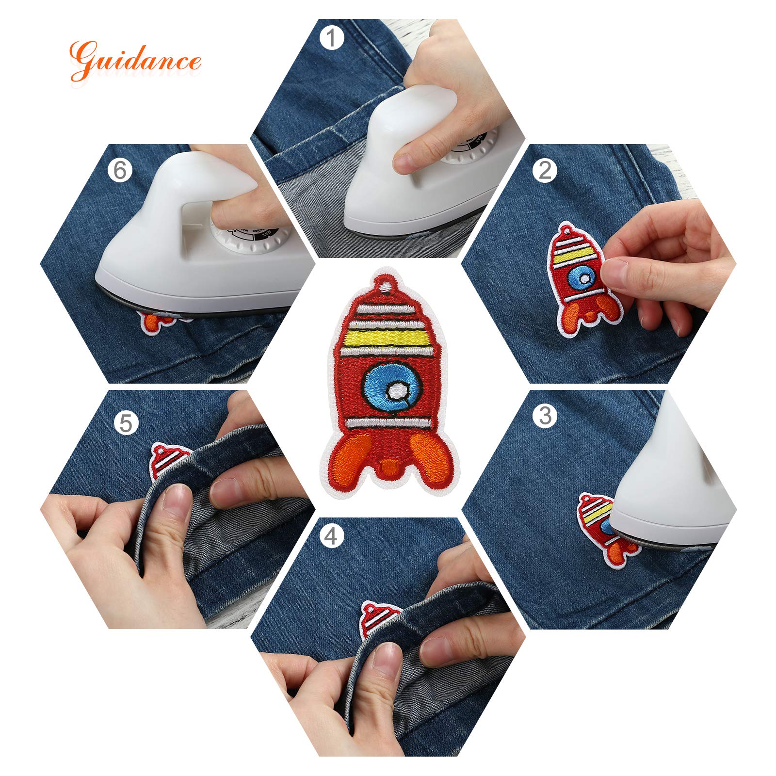 Patch e toppe applicazioni a caldo in abbigliamento-jeans