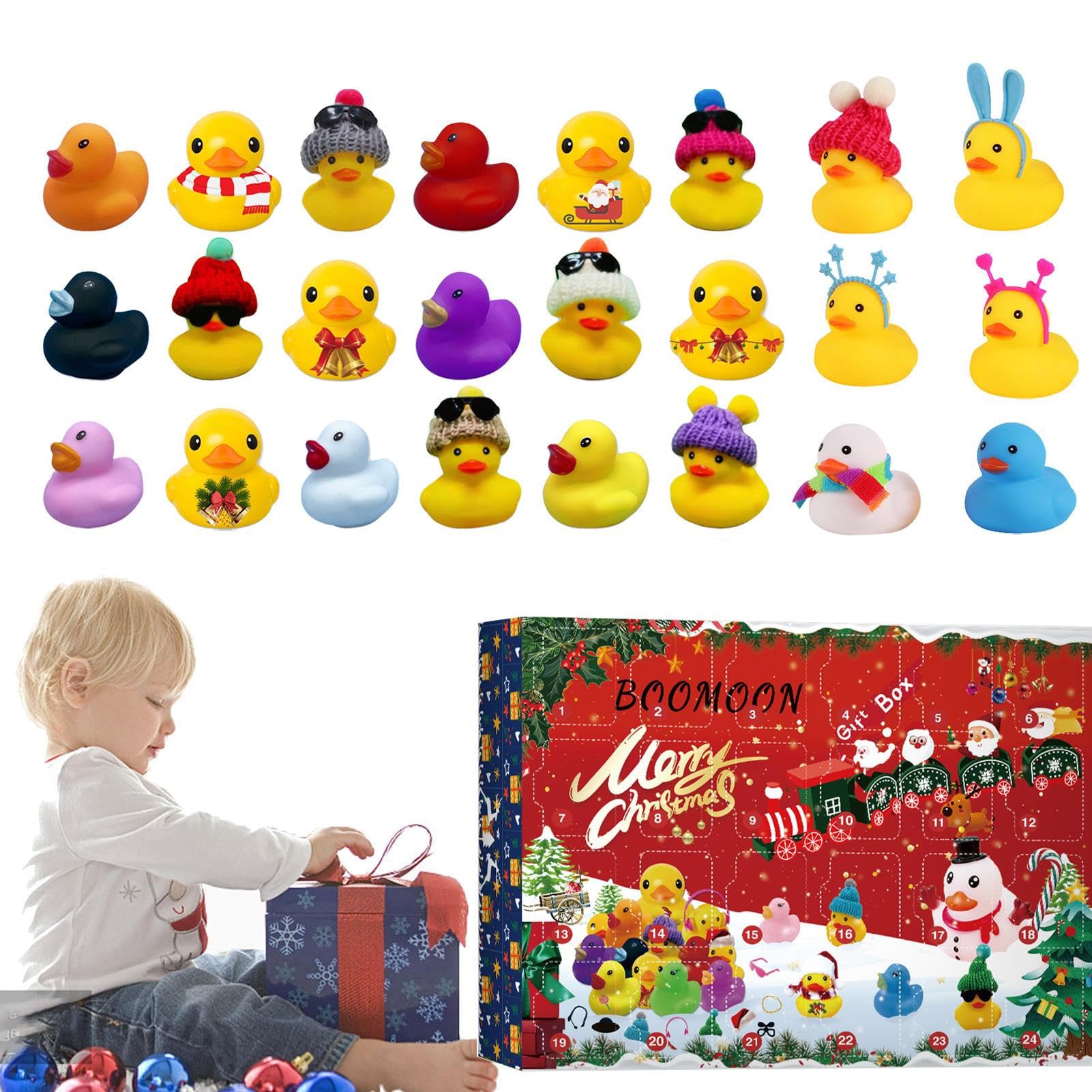 Duck Advent Calendar, Ducks Countdown Calendar, Christmas 24 Days Advent Calendar, Rubber Ducky Bath Toys For Rubber Ducky Bath Toys