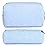 SOIDRAM Corduroy Cosmetic Bag - Cute Blue Makeup Pouch, Large Capacity, Travel Toiletry Bag Organizer with 1Pcs Makeup Brushes Storage