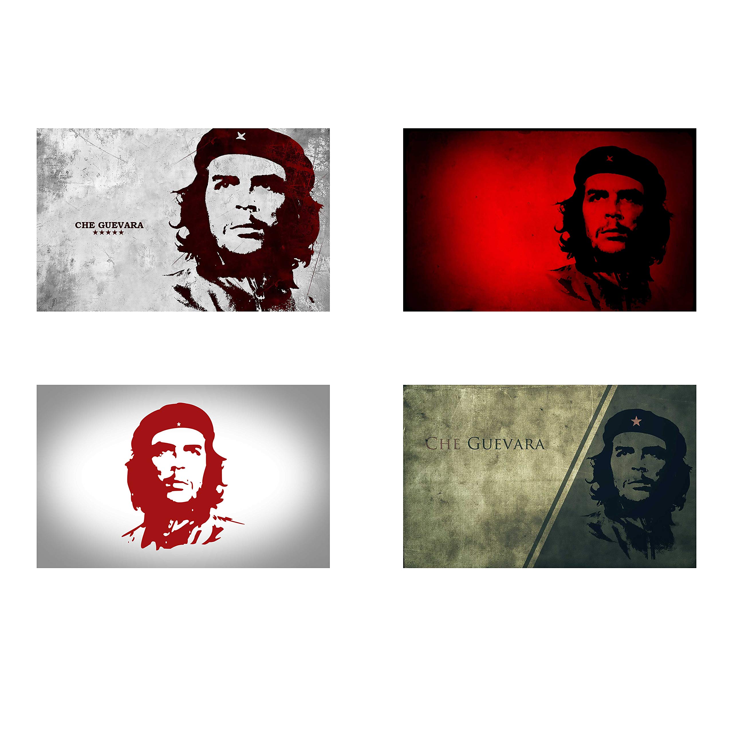 HK PRINTS Che Guevara Combo Wall Sticker for Room (45X30 CM, 170 GSM, Multicolour) - Pack of 4-image-11