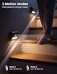 VOLISUN Lumières d'escalier du capteur de mouvement rechargeables à l'intérieur, 3 Température de couleur LED Lumière de nuit avec capteur de lumière, lumières d'escalier magnétique à bâton pour salle de bains Hallway paquet de 6