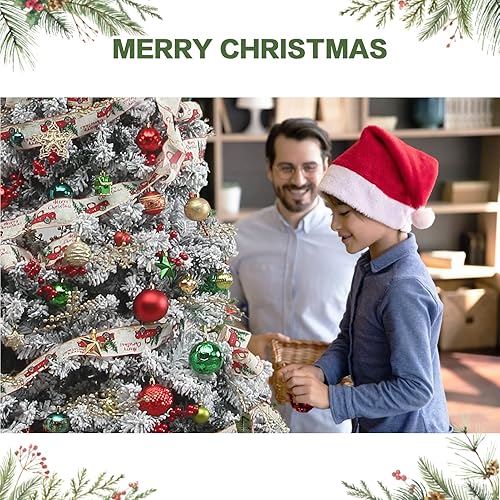 Vista 7 de Juego de adornos de bola de Navidad, 88 piezas de plástico inastillables para colgar en el árbol de Navidad, decoración para interiores del hogar